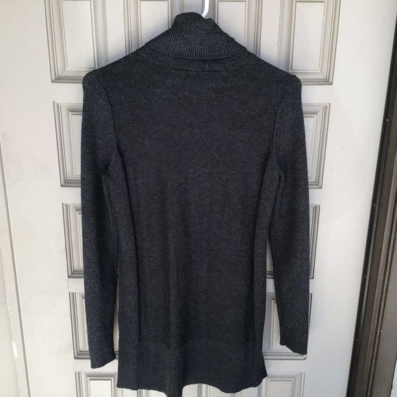 Calvin Klein Jeans Sweater SzS/P Gray Turtle W Snaps Long Sleeves Slimming Used - Picture 6 of 11